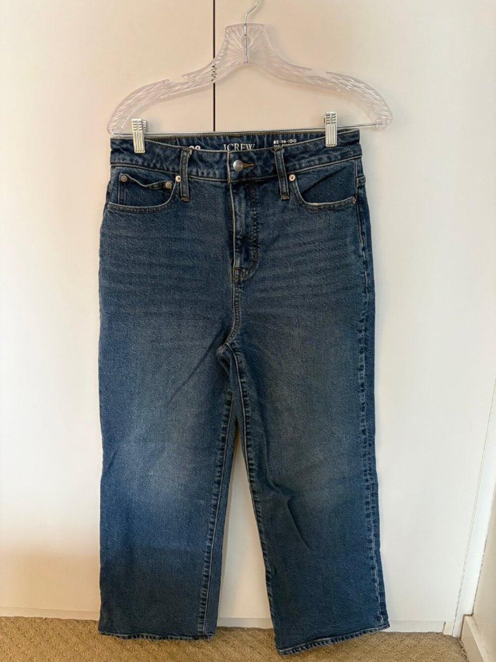 J.Crew '96 Curvy Slim Wide Leg Jeans Medium Wash High Rise Size 28